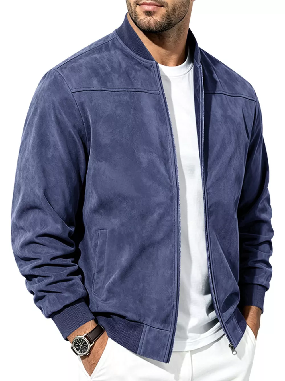 Men's Full Size Zip Up Long Sleeve Jacket Plus Size, image 5