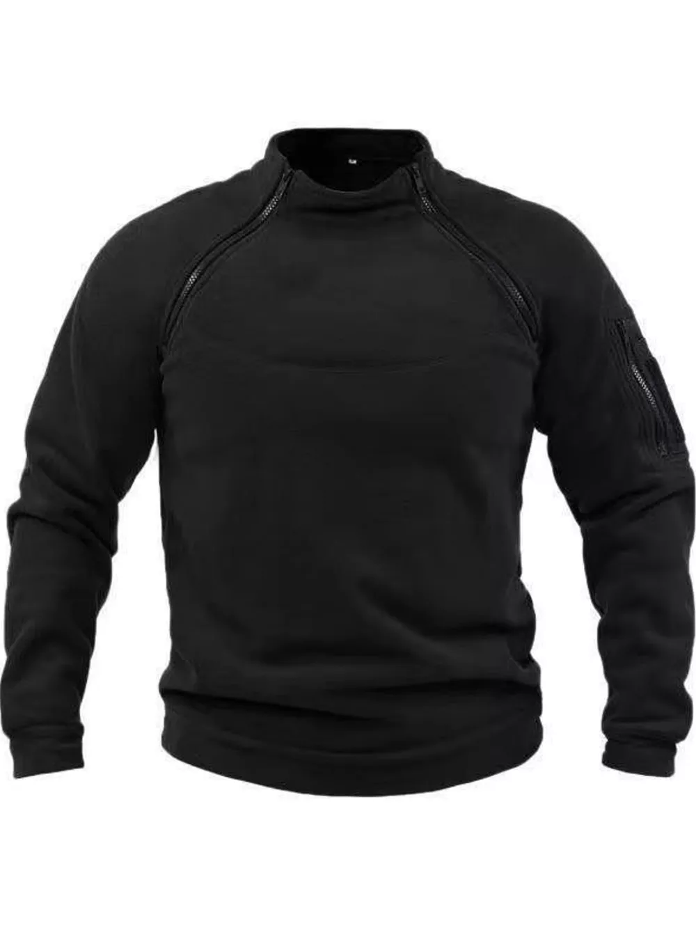 Men's Full Size Fleece Sweatshirt with Dual Zipper Plus Size, image 7