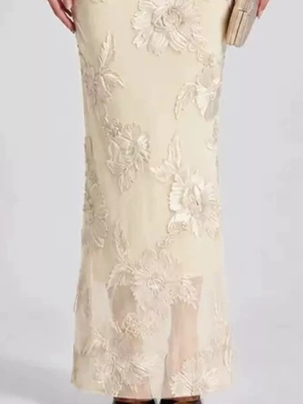 One-Shoulder Floral Embroidered Maxi Dress, image 6