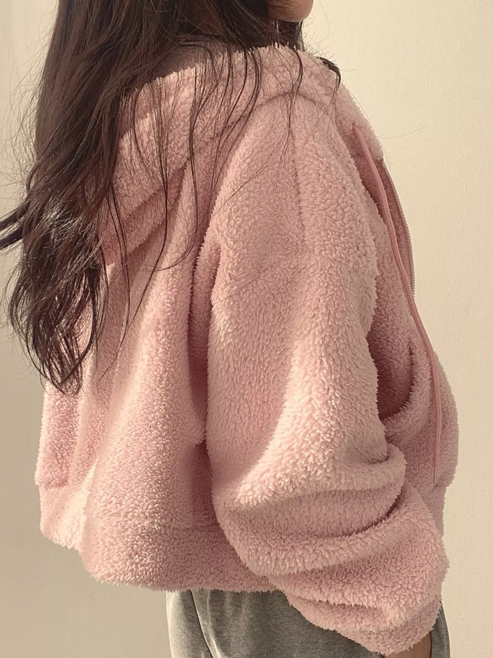 Oversized Sherpa Zip-Up Hoodie, image 12
