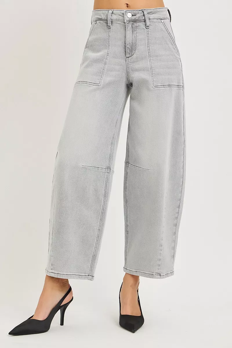 Slouchy Cropped Barrel Jeans, image 2