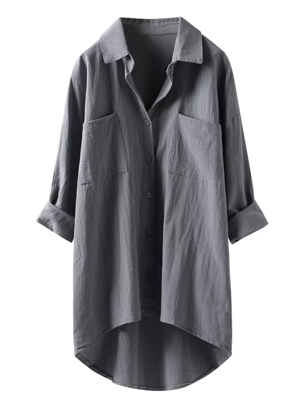 Full Size Casual Button-Down Shirt with Dual Chest Pockets Plus Size, image 19