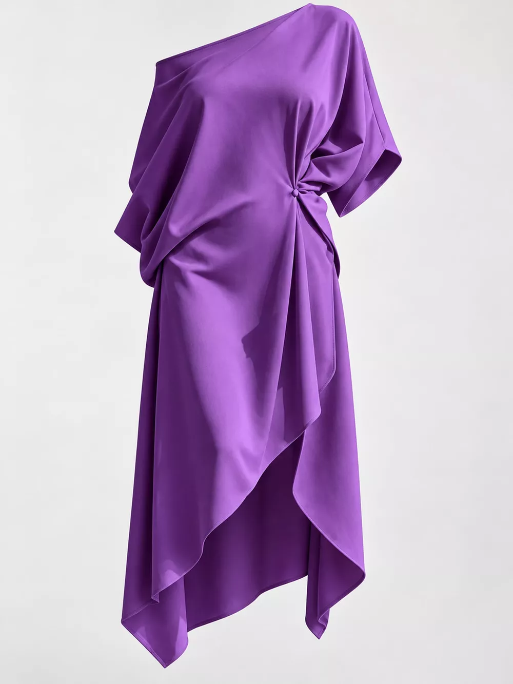 Full Size One-Shoulder Asymmetric Hem Midi Dress Plus Size, image 36