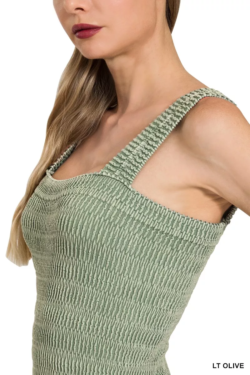 Seamless Winkle Stone Washed Tank Top, image 2