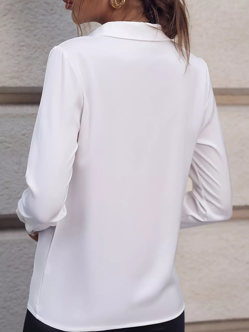 Long Sleeve Satin Blouse, image 4