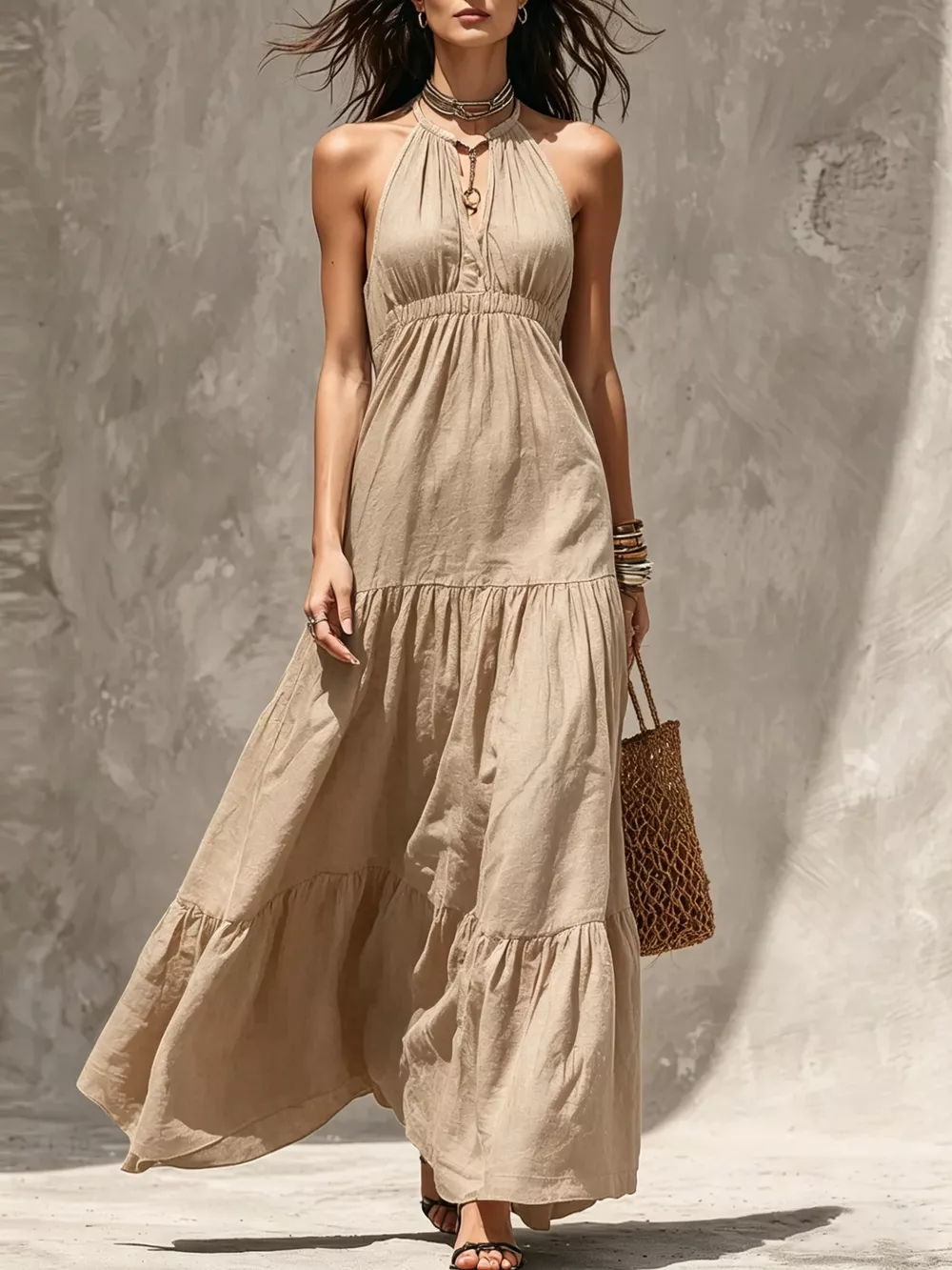 Sleeveless Tiered Maxi Dress, image 7