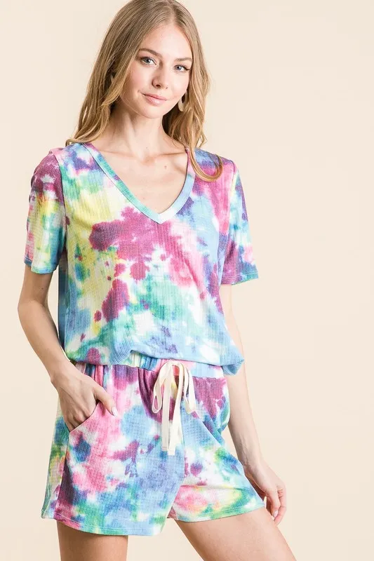 Tie Dye French Terry Casual Shorts, image 3