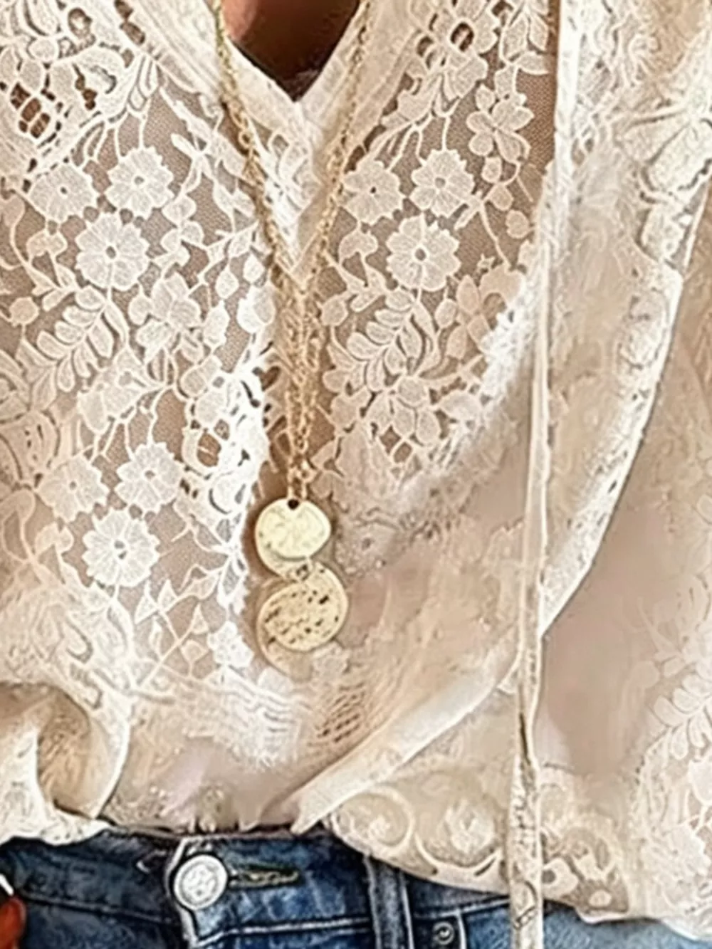 Lace Long Sleeve Blouse, image 5