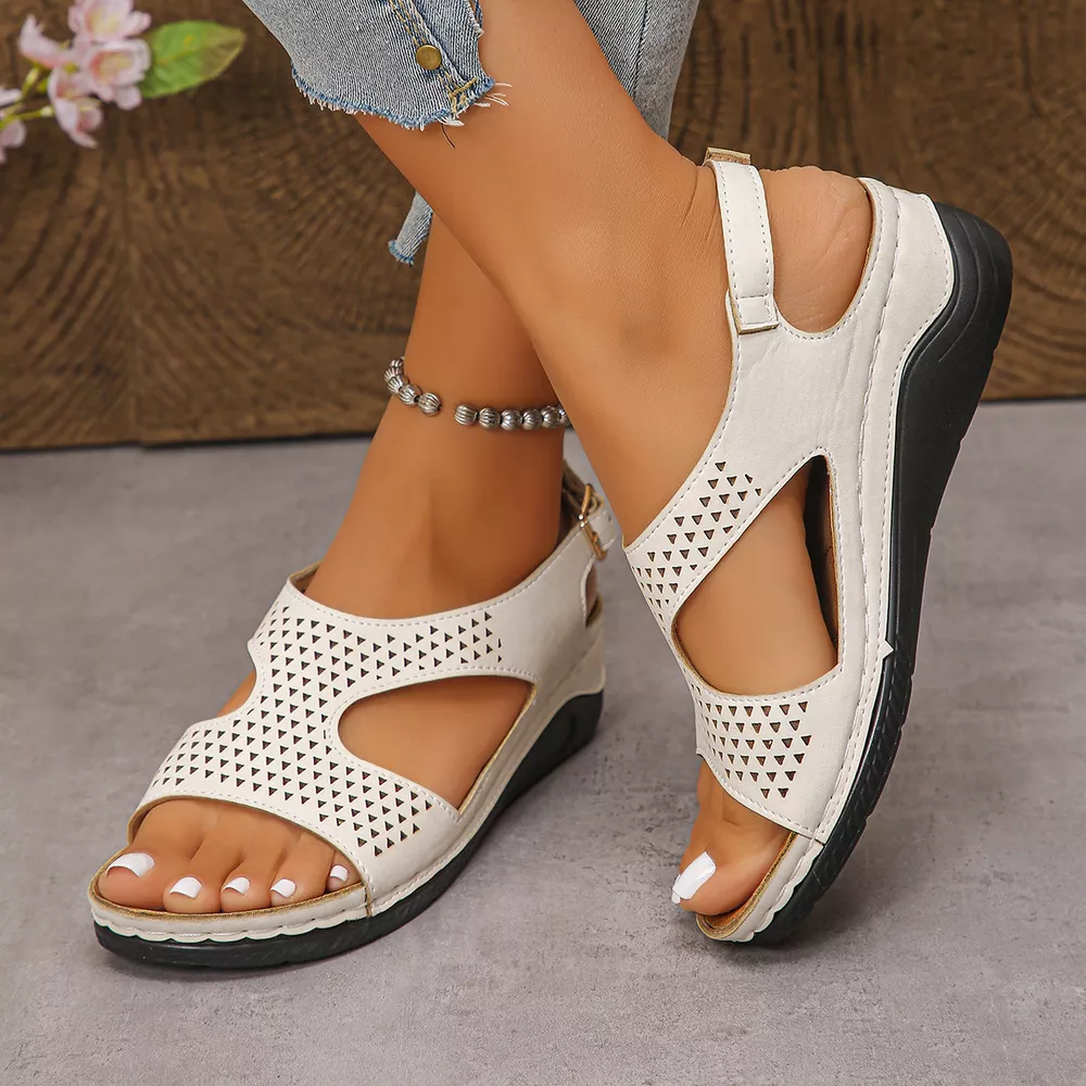 Cutout Wedge Sandals, image 2