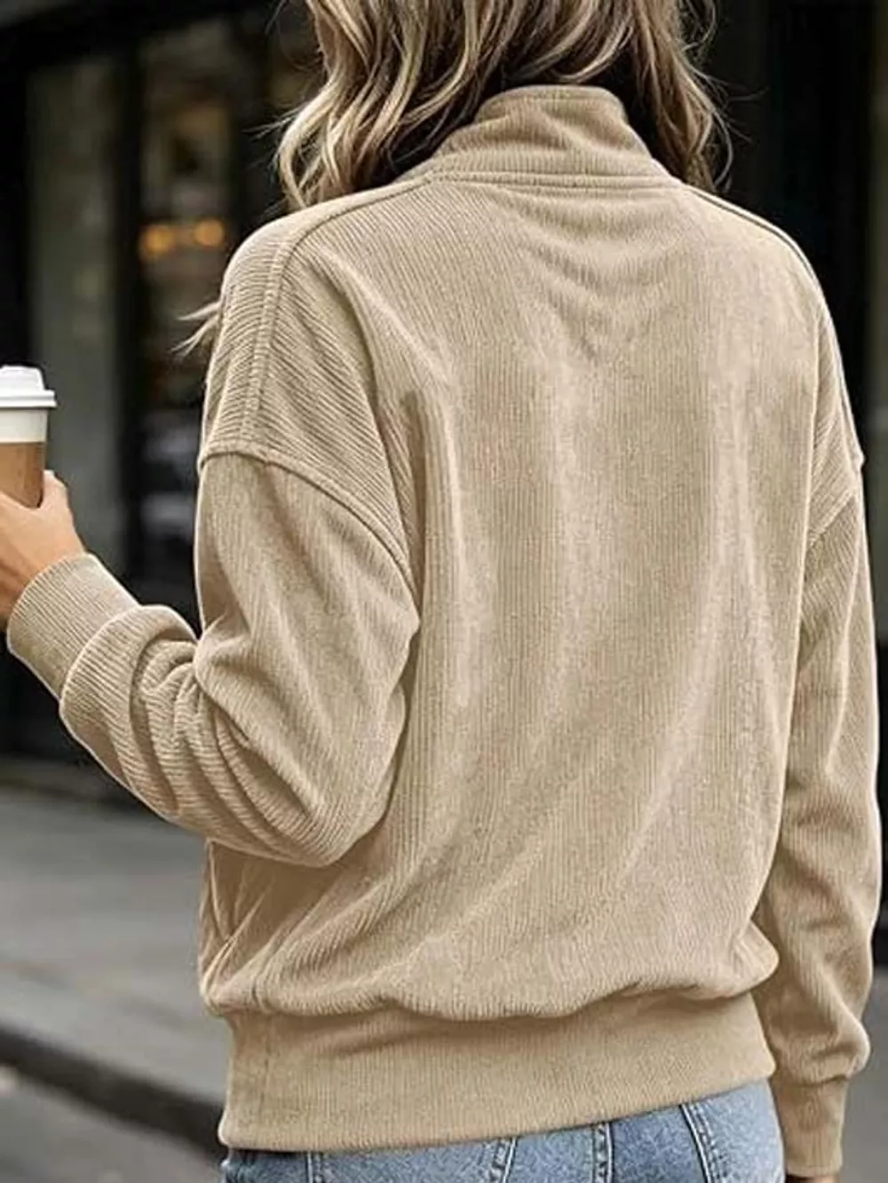 Full Size Quarter-Snap Sweatshirt with Kangaroo Pocket Plus Size, image 24