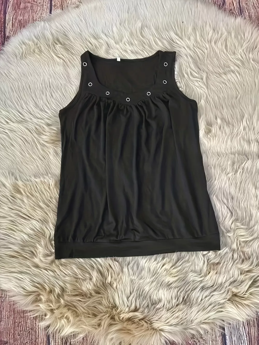 Eyelet Detail Ruched Tank, image 6