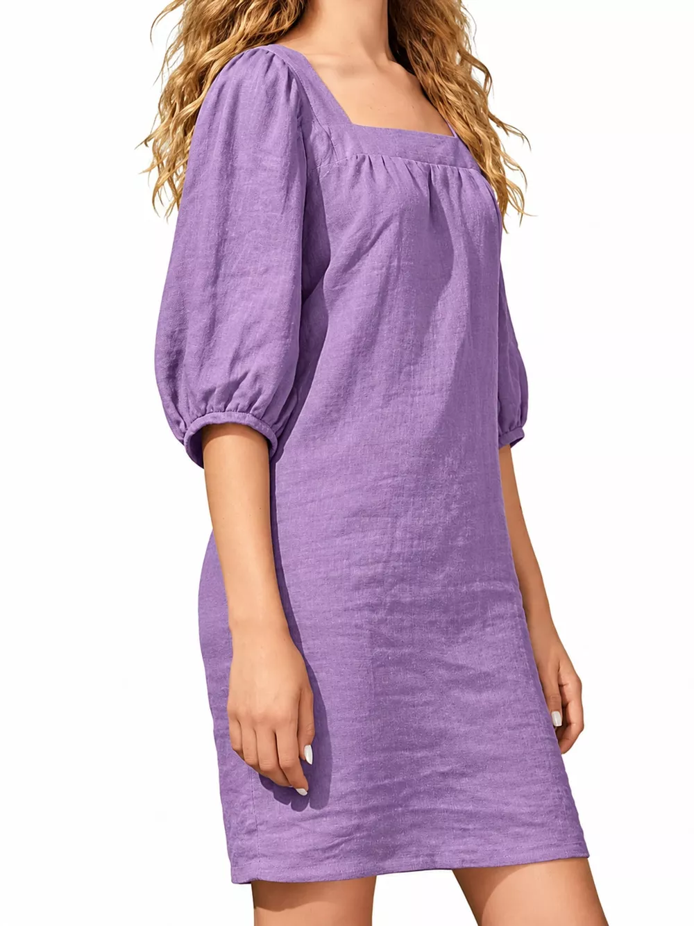 Square Neck Puff Sleeve Mini Dress, image 31