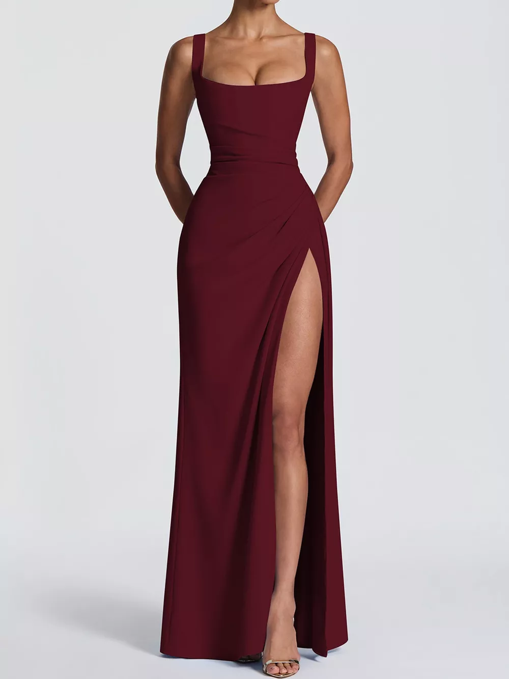 Sleeveless High-Slit Evening Maxi Dress, image 7