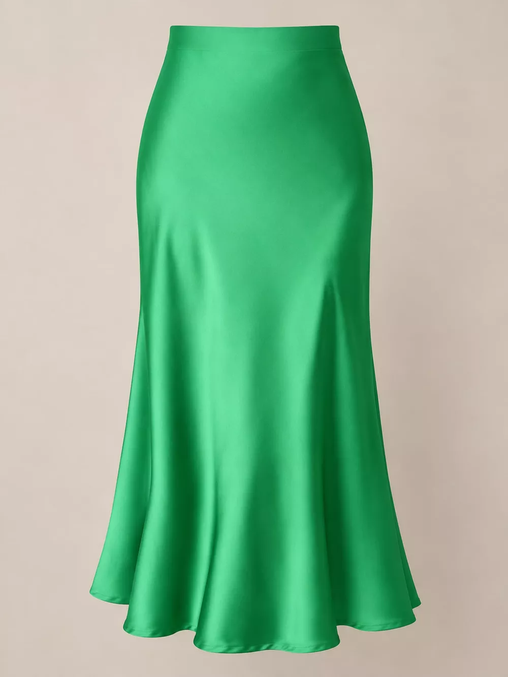 High-Waisted Satin Midi Skirt, image 44