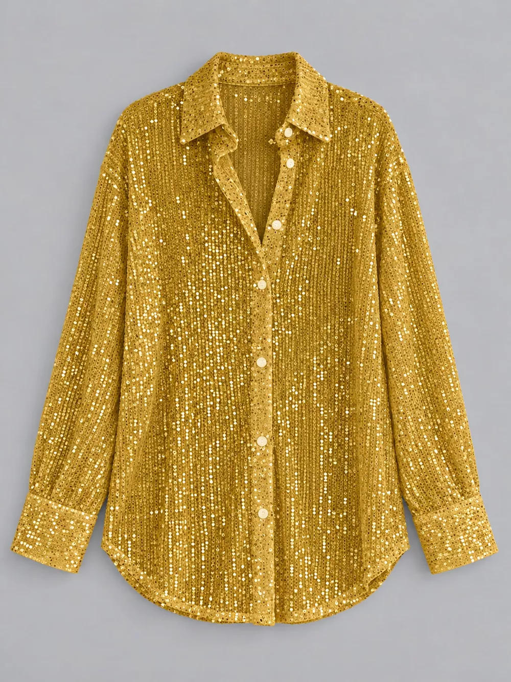 Full Size Sequin Button-Down Shirt Plus Size, image 28