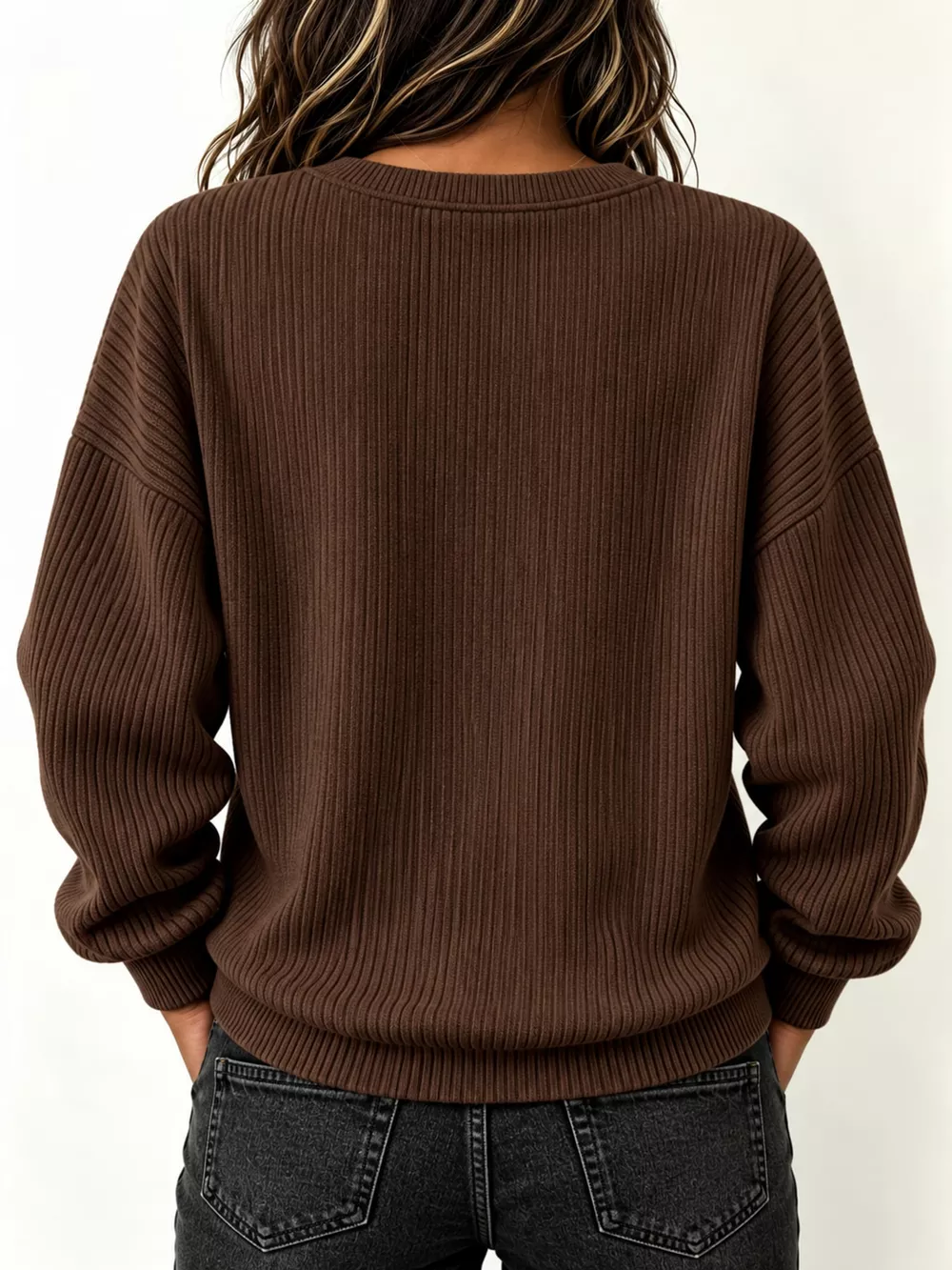 Full Size Quarter-Zip Dropped Shoulder Sweatshirt Plus Size, image 12