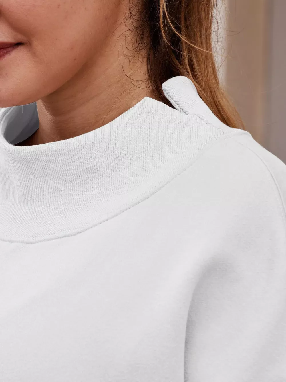 Oversized Mock Neck Long Sleeve Sweatshirt, image 40
