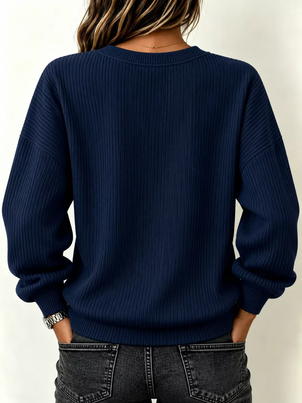 Full Size Quarter-Zip Dropped Shoulder Sweatshirt Plus Size, image 4