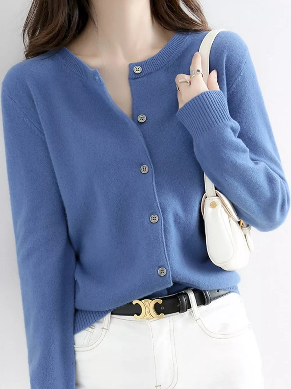 Crew Neck Button-Down Cardigan, image 31
