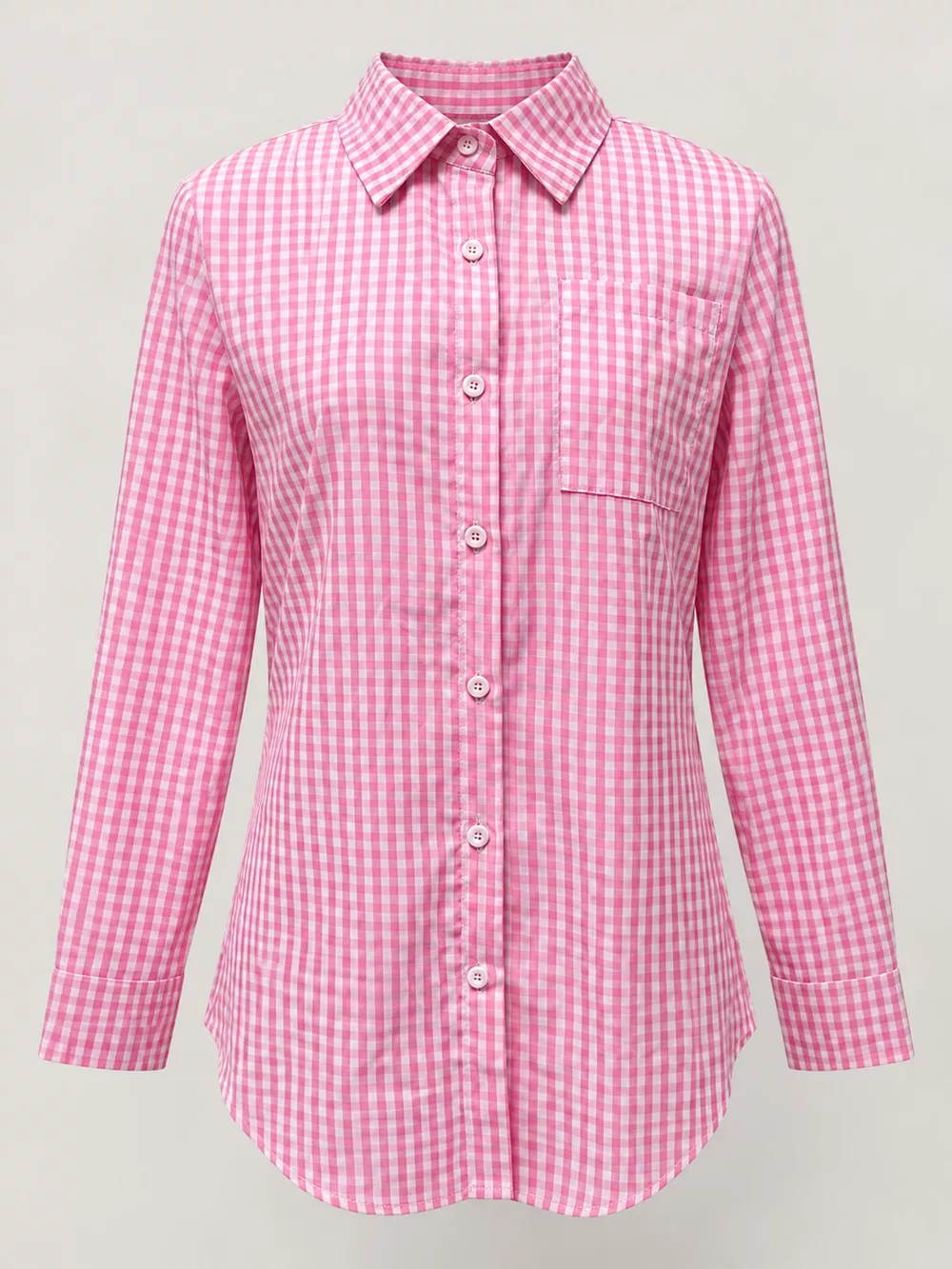 Plus Size Plaid Button-Down Long Sleeve Shirt, image 40