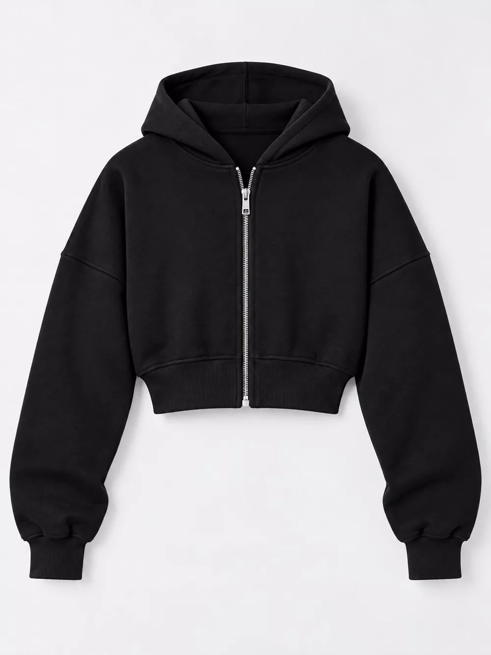 Zip-Up Cropped Hoodie, image 4