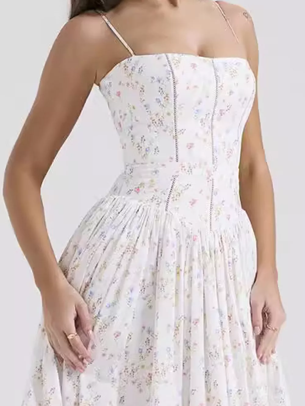 Floral Spaghetti Straps Midi Dress, image 22