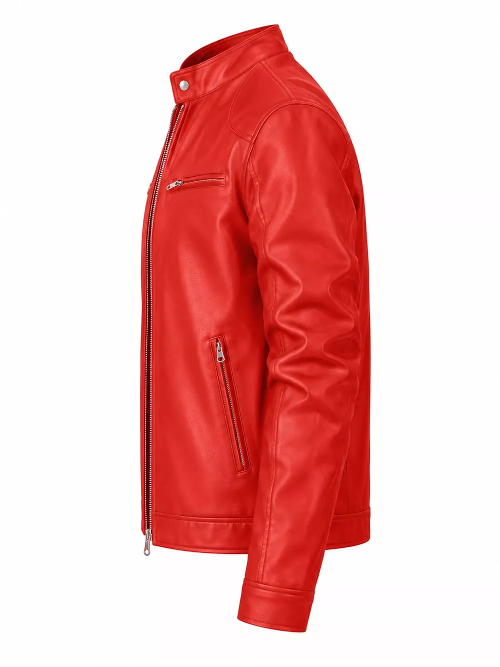Men's Full Size Faux Leather Zip Up Jacket Plus Size, image 15
