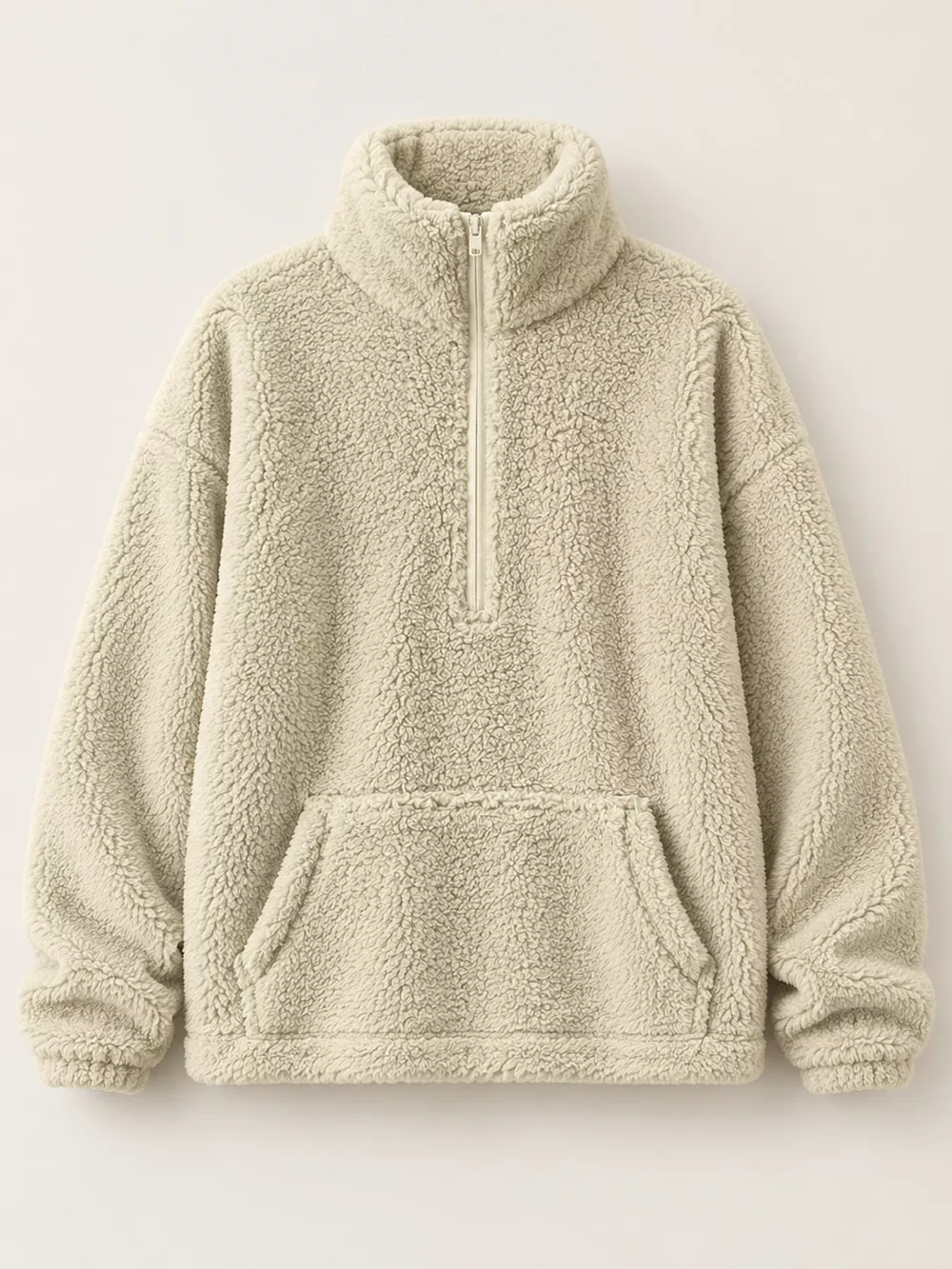 Full Size Sherpa Quarter-Zip Turtleneck Sweatshirt Plus Size, image 34
