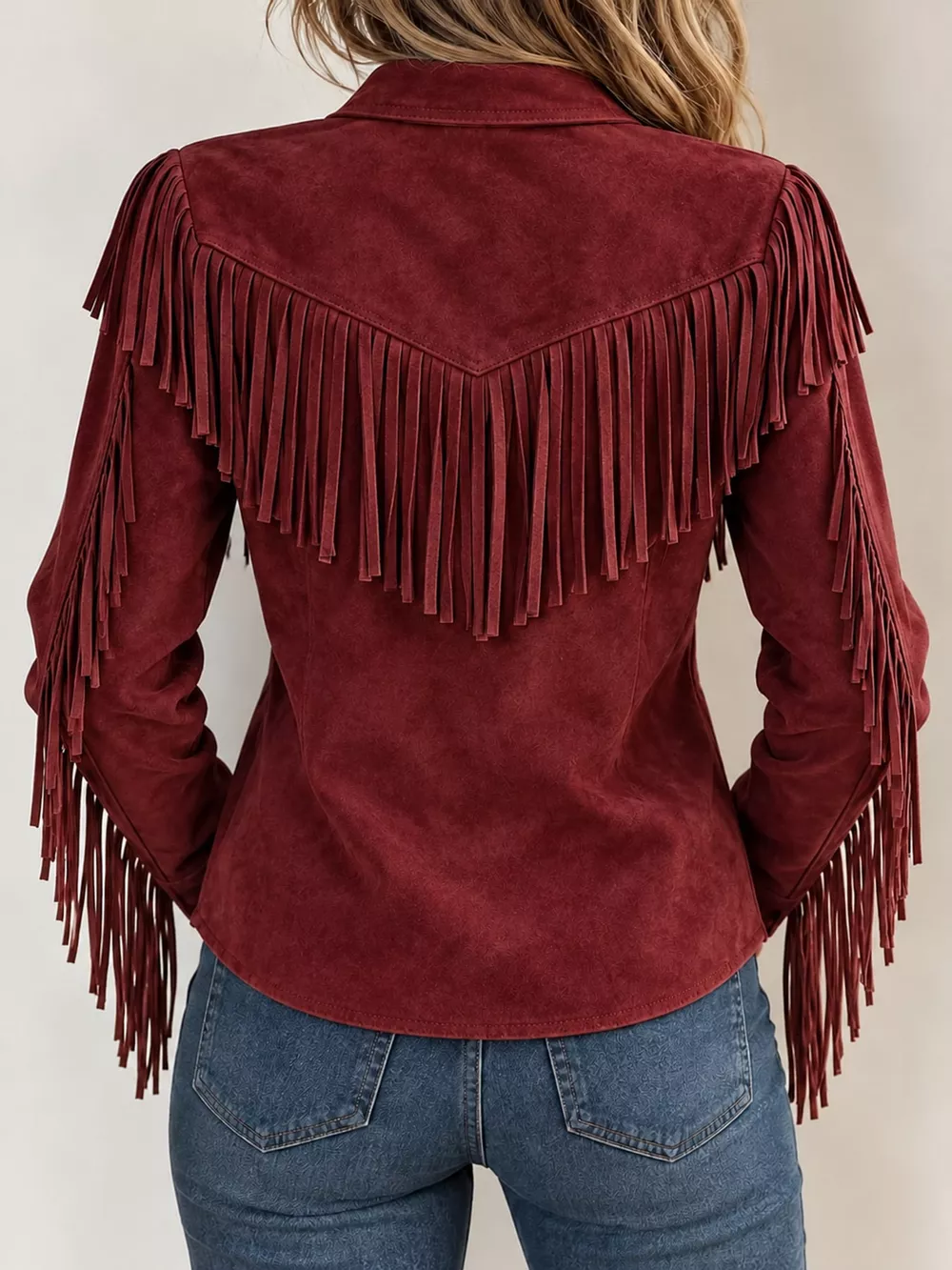 Full Size Fringed Button Up Shirt Plus Size, image 14