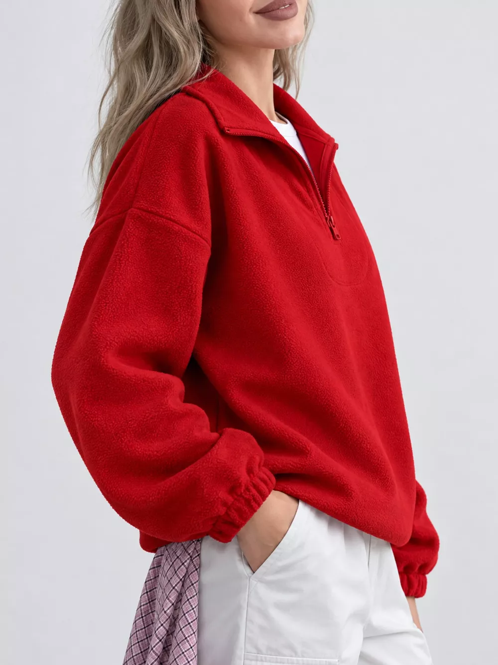 Quarter-Zip Fleece Sweatshirt, image 2