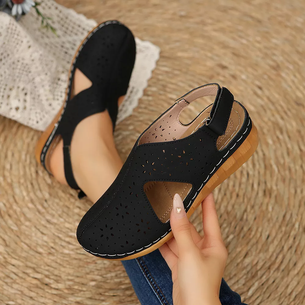 Round Toe Wedge Sandals, image 4