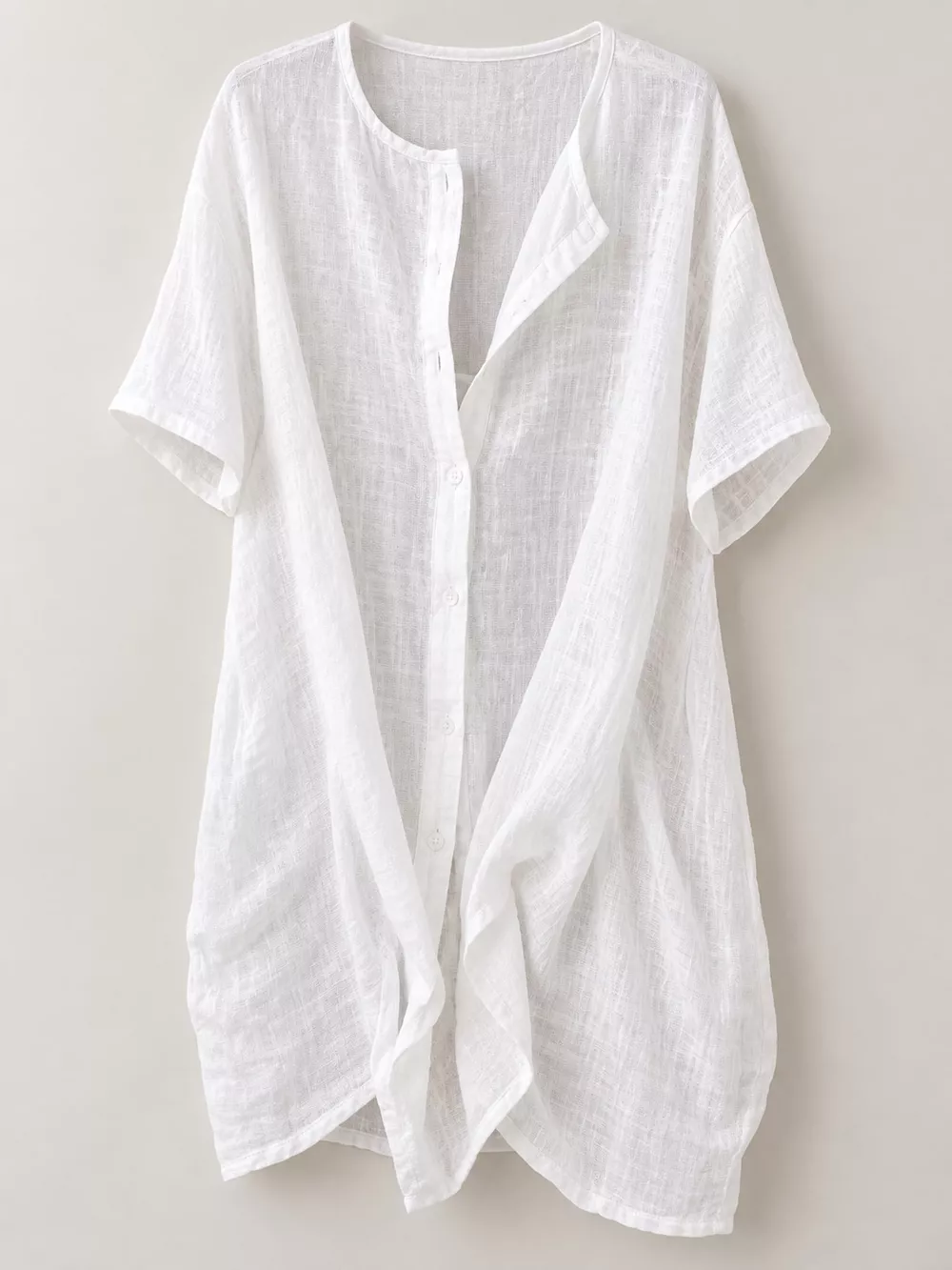 Full Size Casual Loose Fit Beach Short Sleeve Shirt Plus Size, image 4
