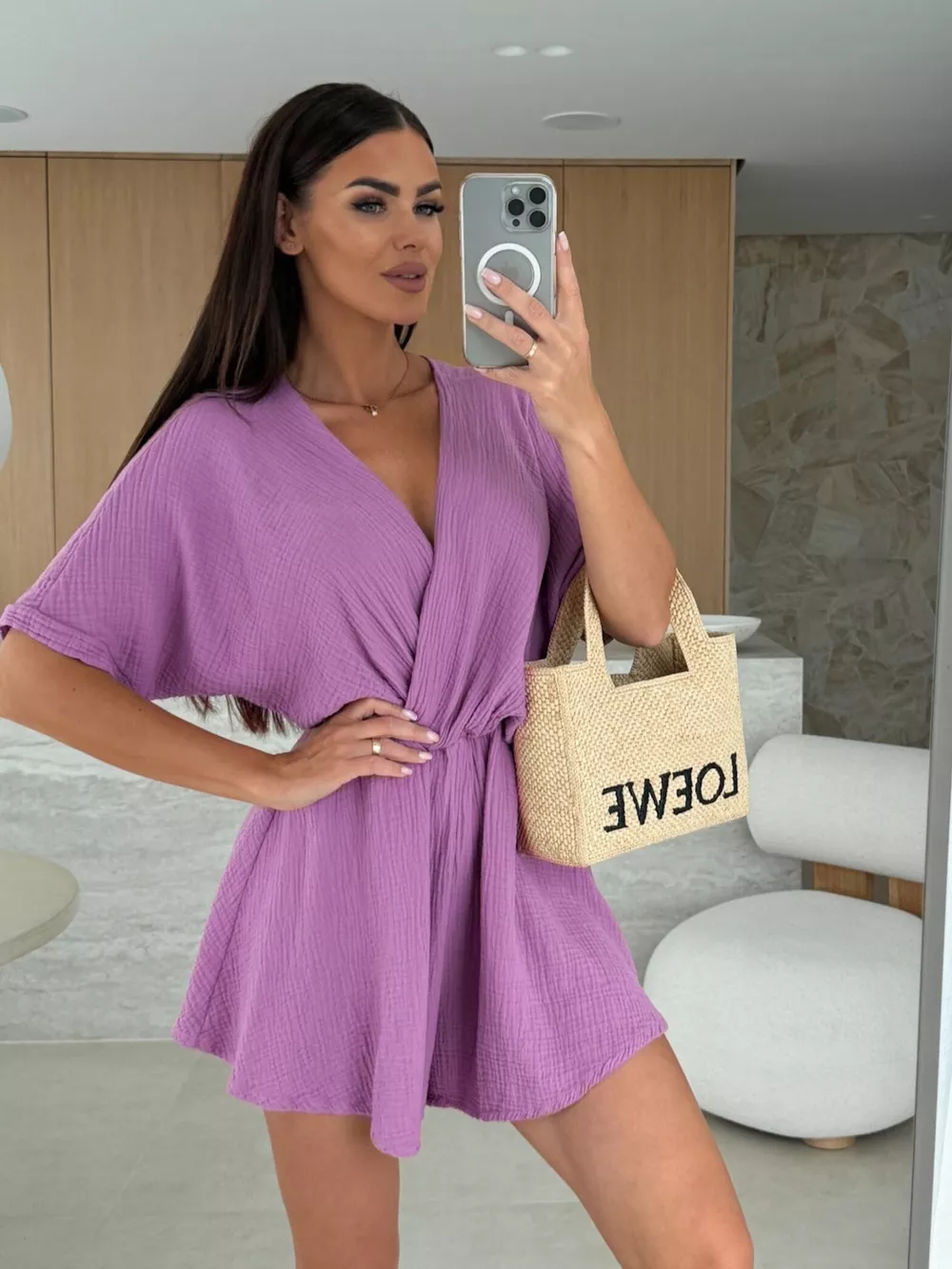 Surplice Short Sleeve Romper, image 2