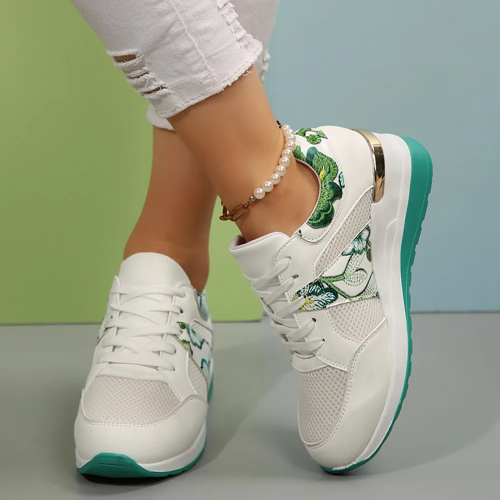 Floral Mesh Wedge Athletic, image 2