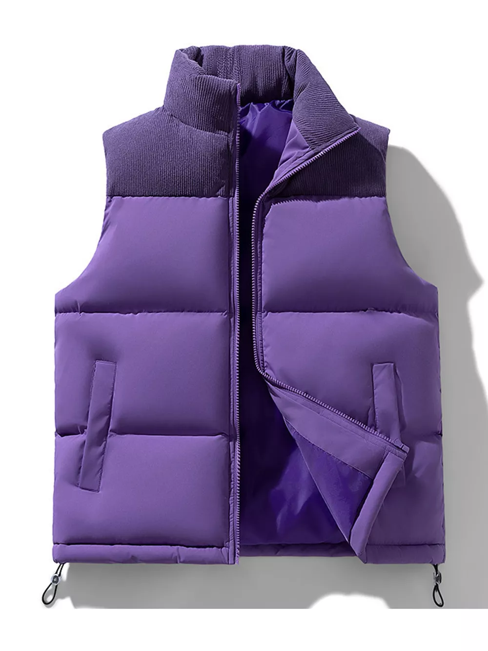 Men's Full Size Corduroy Patchwork Puffer Vest Plus Size, image 12