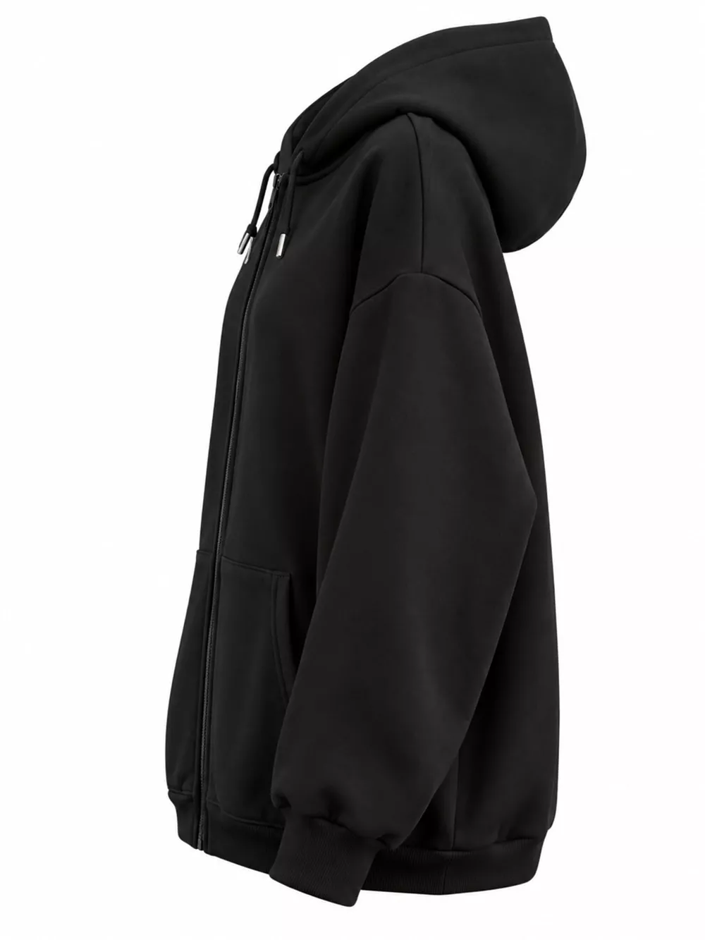 Full Size Oversized Solid Zip-Up Hoodie with Drawstring Plus Size, image 42