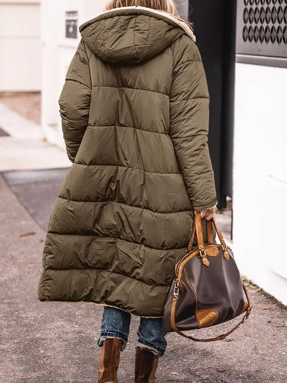 Full Size Longline Sherpa-Lined Hooded Outerwear Plus Size, image 11