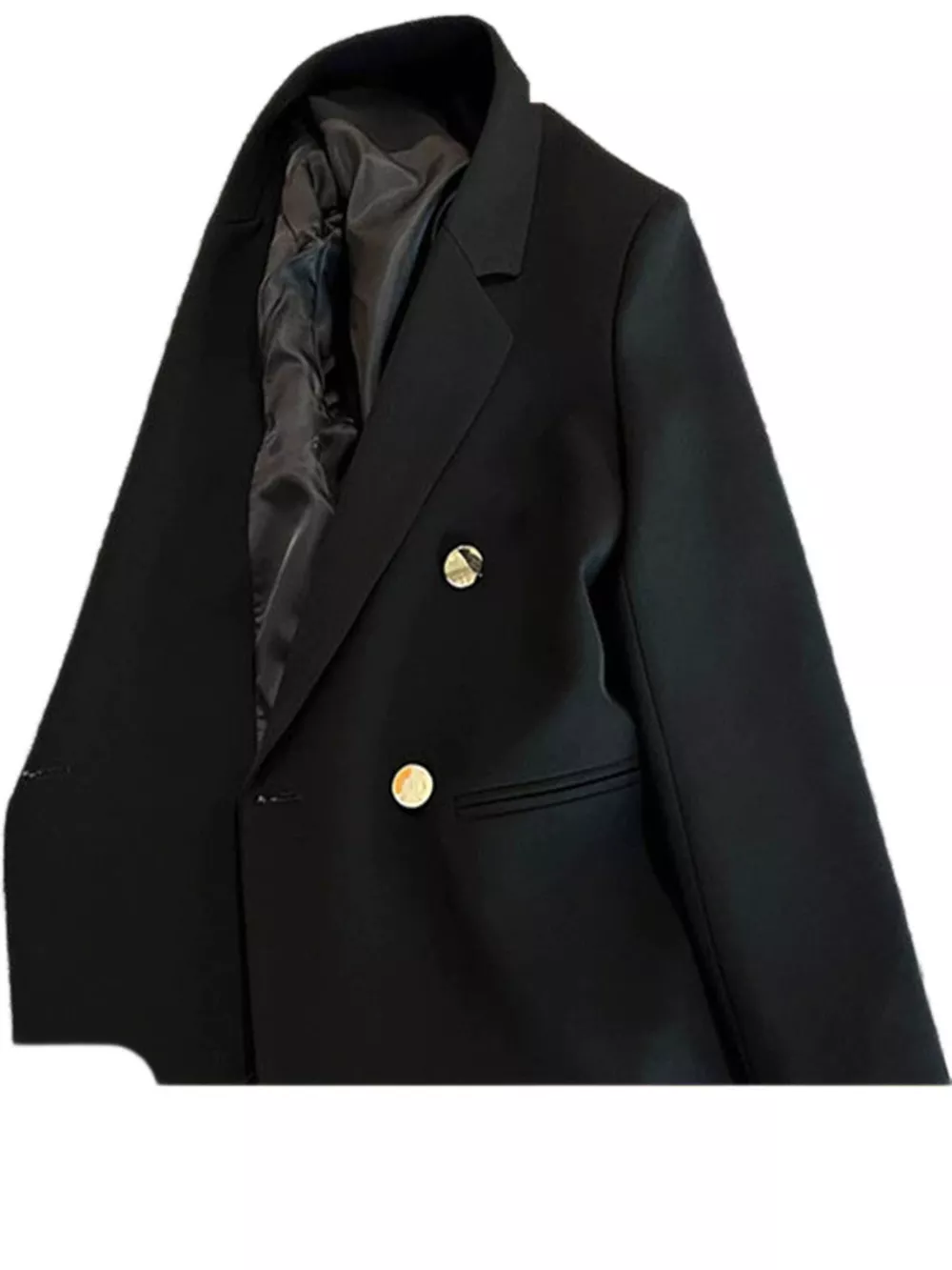 Full Size Minimalist Double-Breasted White Blazer Plus Size, image 25