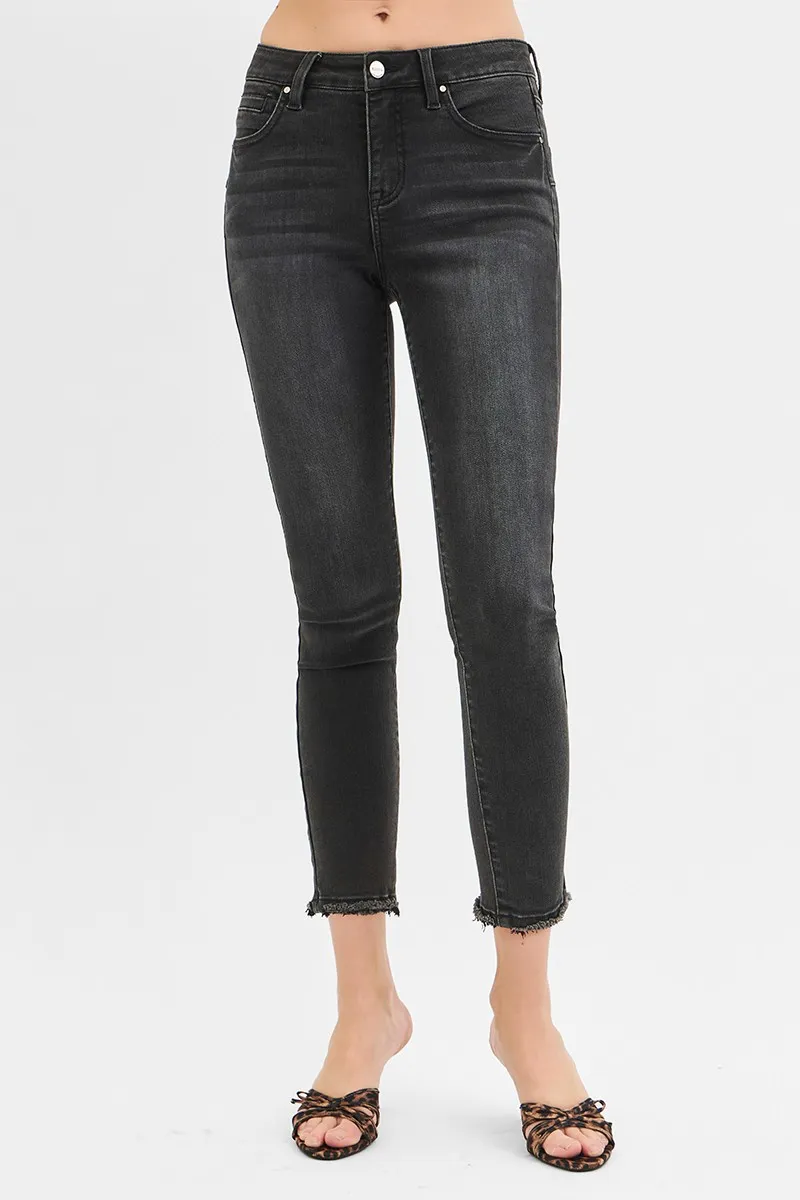 Full Size Tummy Control Mid Rise Crop Skinny Jeans Plus Size, image 2