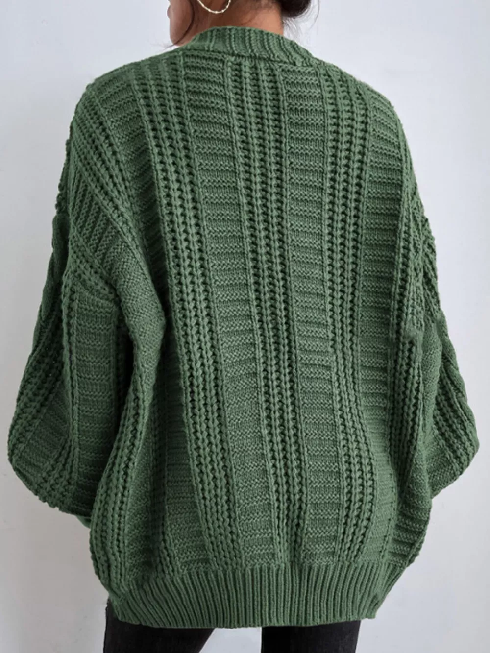 Cable Knit Button-Down Cardigan, image 8
