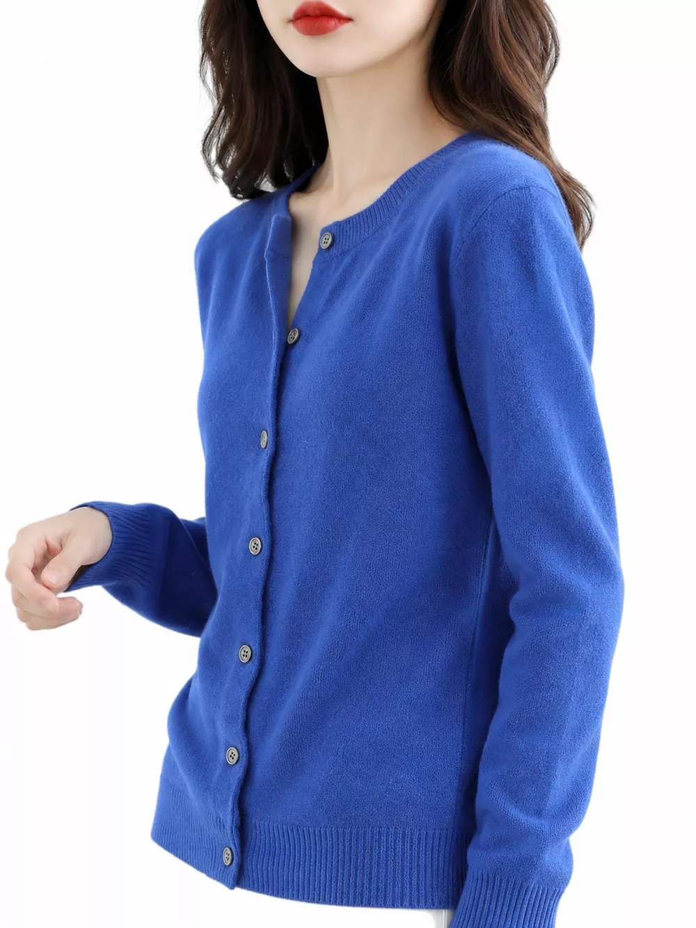 Crew-Neck Button-Down Cardigan, image 76