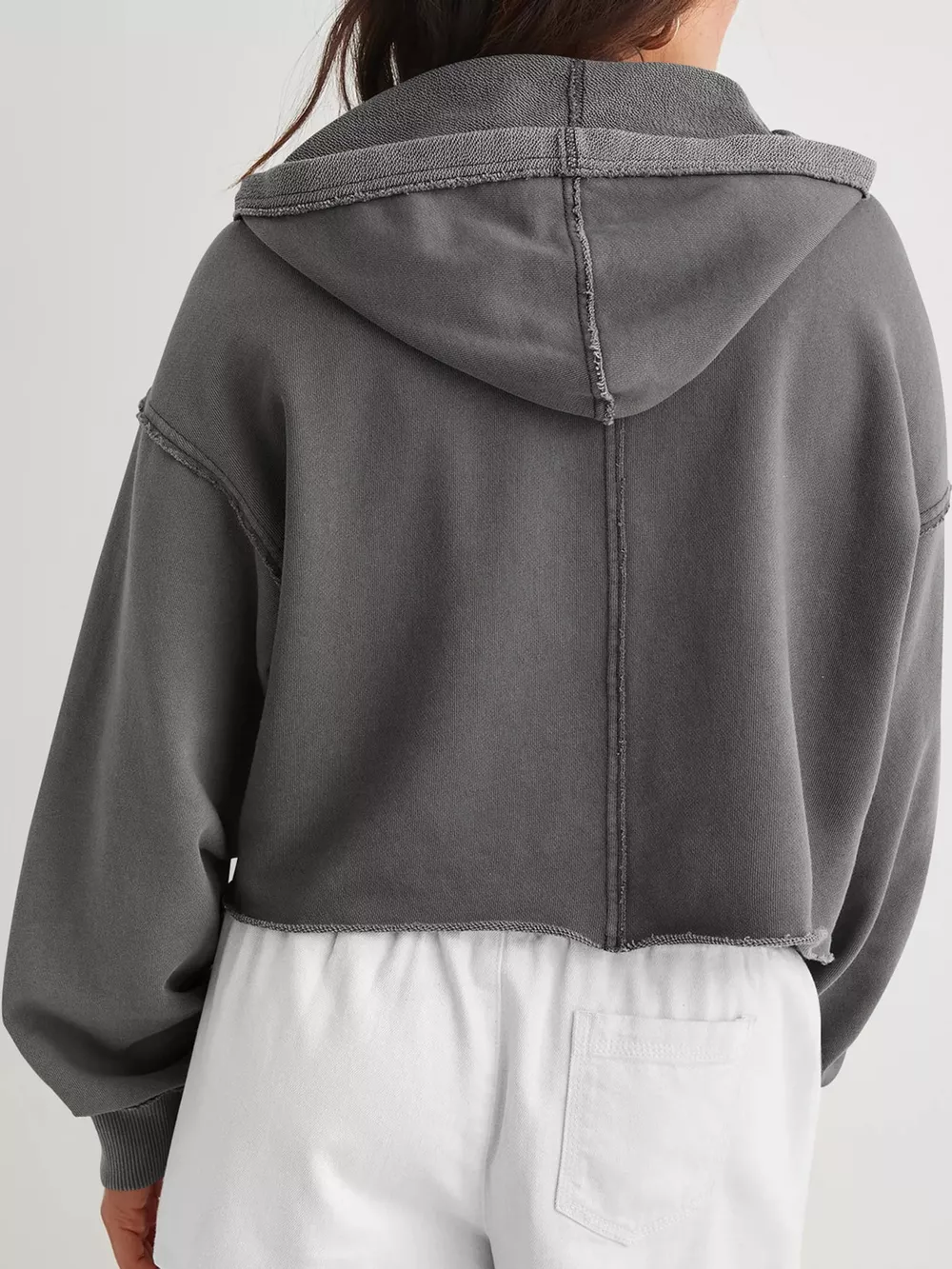 Dropped Shoulder Cropped Hoodie, image 22