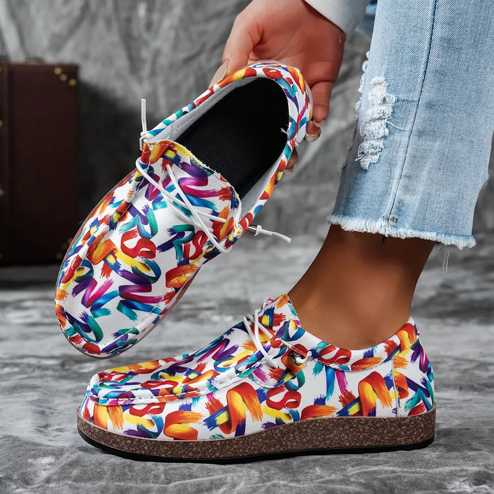 Colorful Printed Casual Loafers, image 2