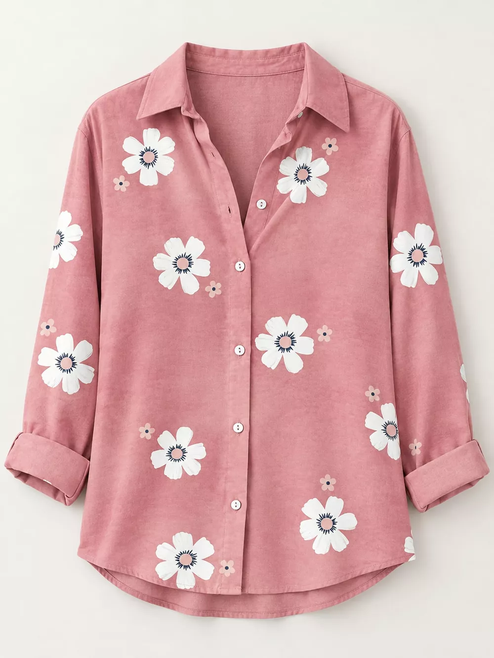 Full Size Floral Print Button-Down Casual Shirt Plus Size, image 9