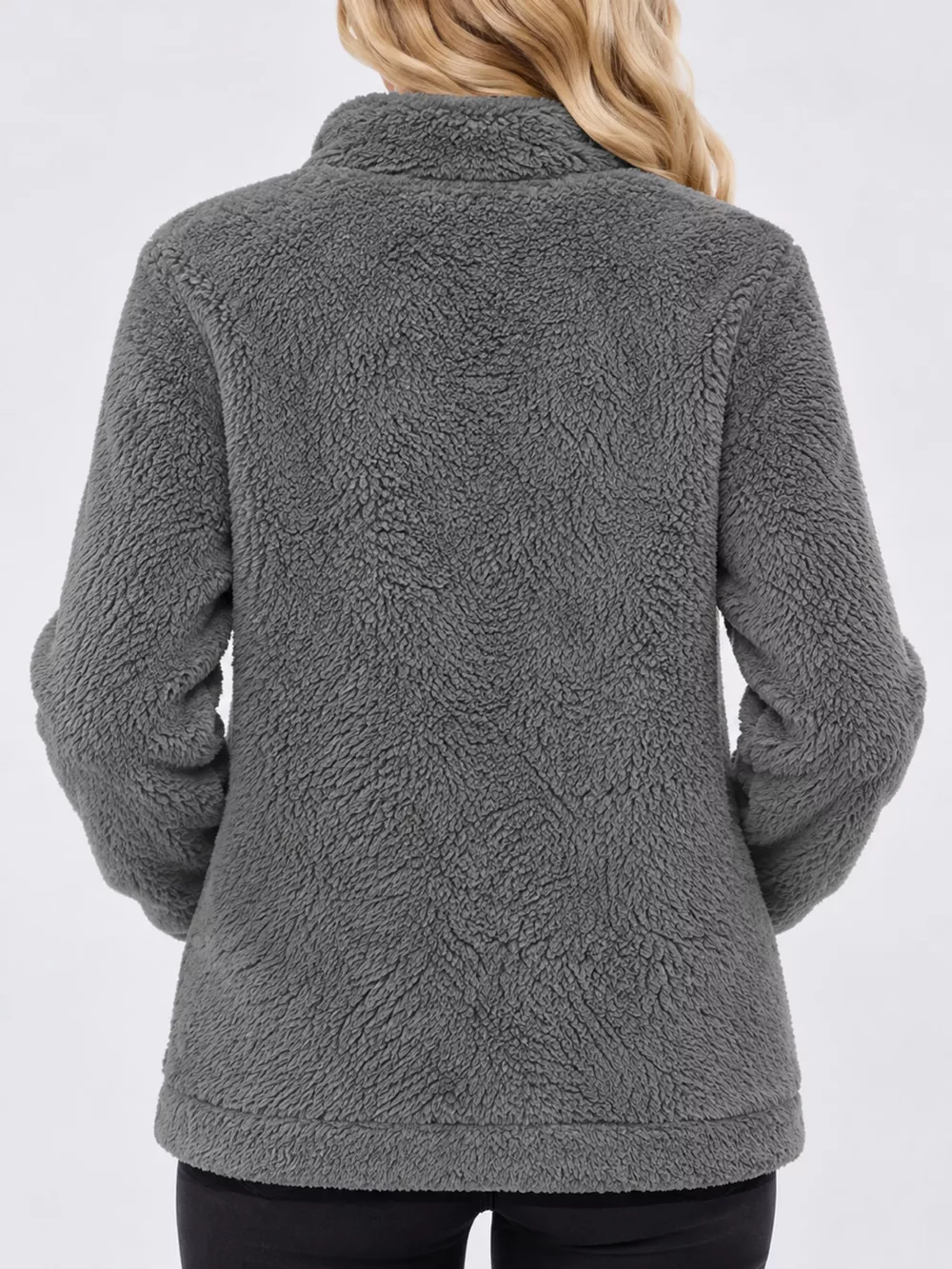 Full Size Fleece Zip-Up Jacket with Contrast Trim Plus Size, image 13