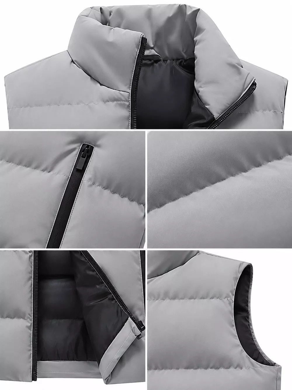 Men's Plus Size Lightweight Zip Up Puffer Vest, image 8