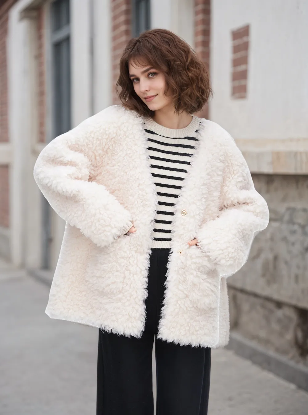 Fleece Button Up Long Sleeve Outerwear, image 2