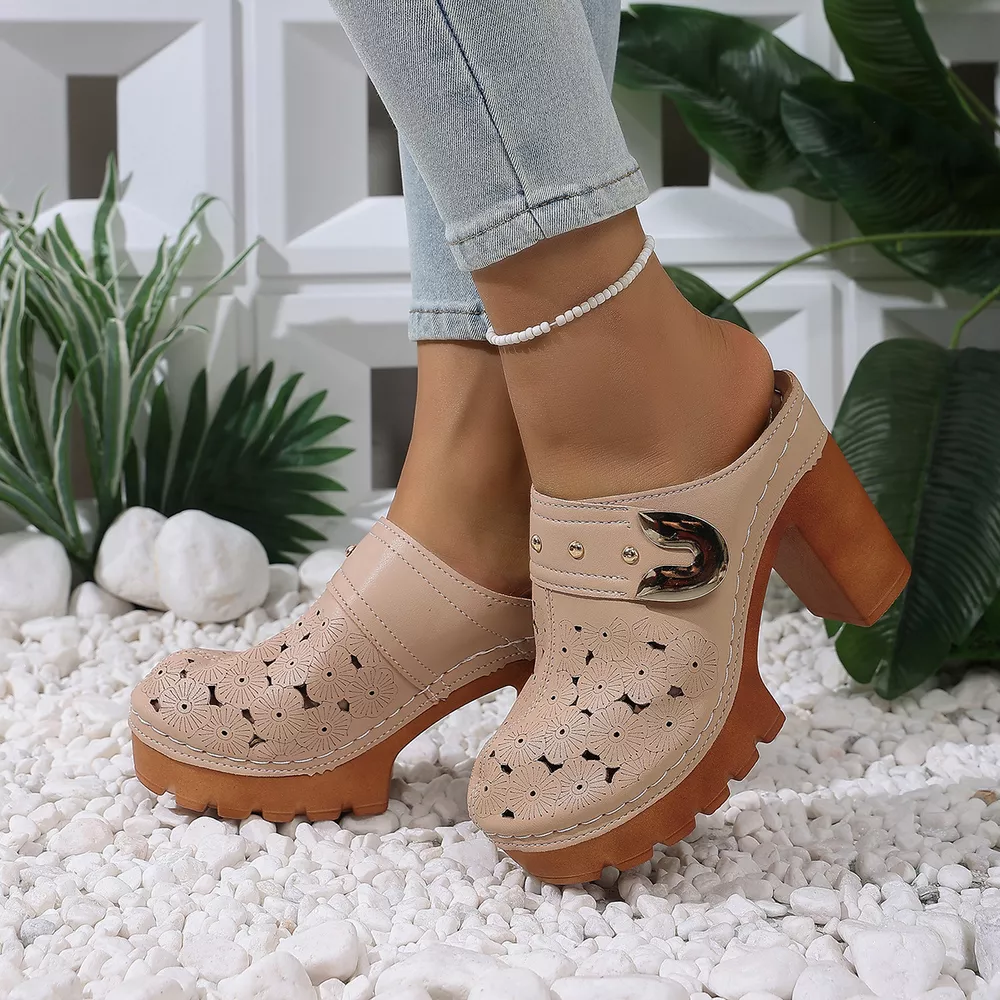 Round Toe Block Heels Sandals, image 12