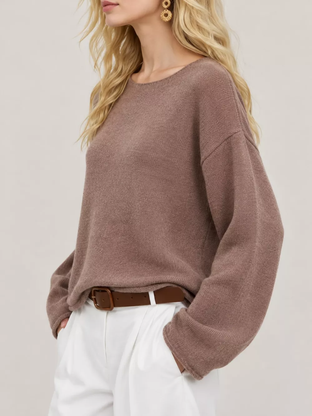 Full Size Sheer Lightweight Knit Top Plus Size, image 57