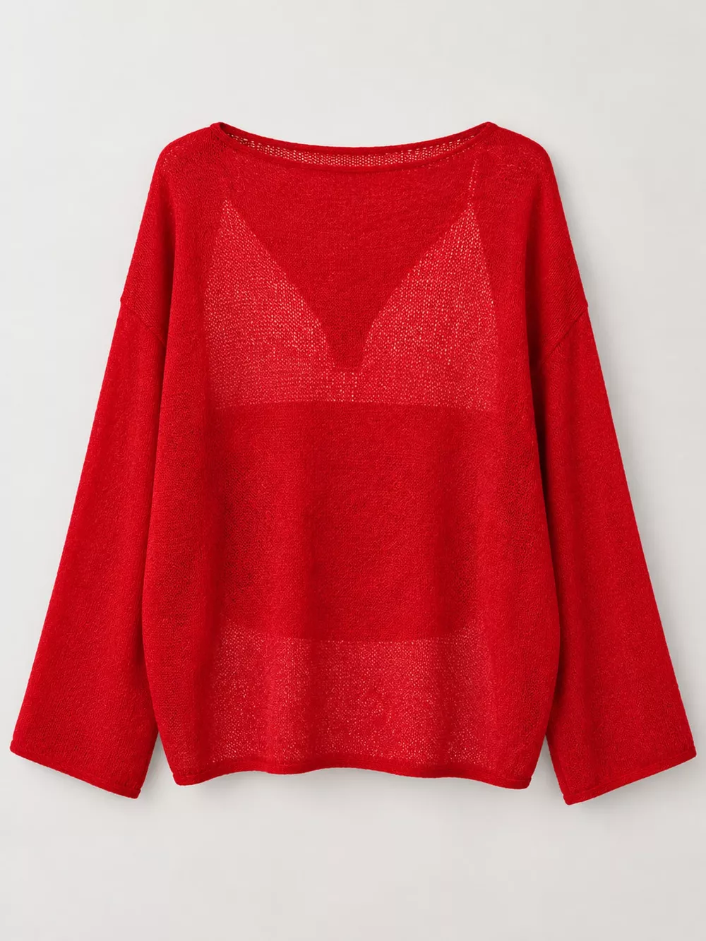Full Size Sheer Lightweight Knit Top Plus Size, image 10